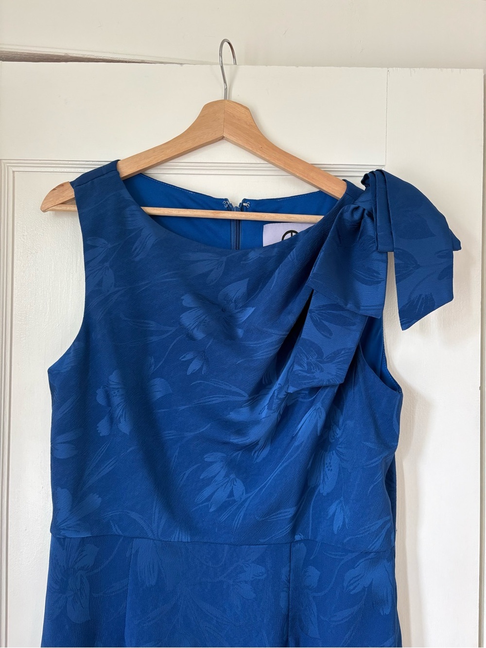 JS Collections Royal Blue One-Shoulder Gown Shoulder Bow - Picture 2 of 7
